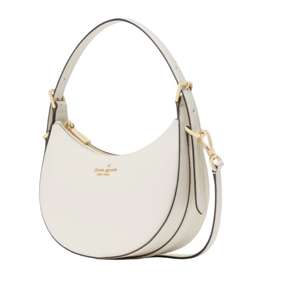 kate spade Handbags - NWOT kate spade Cream Leather Nova Crescent Shoulder Bag Gold Tone Hardware